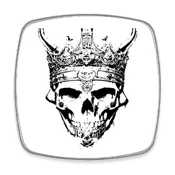 Roi du crâne avec couronne - Magnet carré - blanc - Devant
