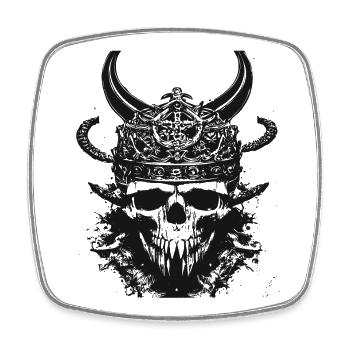 Viking Skull Valhalla Viking - Square fridge magnet - white - Front