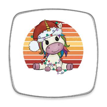 Christmas Unicorn Unicorn Unicorn Pajamas Gift - Square fridge magnet - white - Front