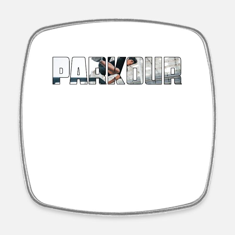 parkour - Square fridge magnet - white