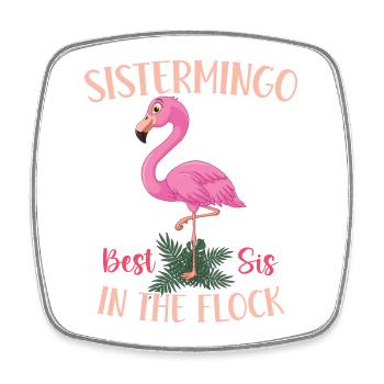 Meilleur Sis In The Flock Sistermingo - Magnet carré - blanc - Devant