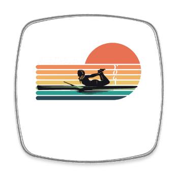 Paddleboard Yoga - Yoga Lovers - Viereckiger Kühlschrankmagnet - Weiß - Vorne