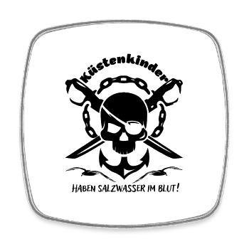 Coastal children have salt water in the blood skull anchor - Square fridge magnet - white - Front