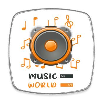 Musikbox An Welt Aus - Viereckiger Kühlschrankmagnet - Weiß - Vorne