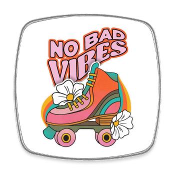 Roller skates, roller skating, 70s design - Square fridge magnet - white - Front