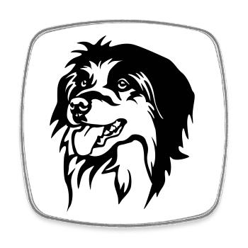 Berger des Pyrénées Kopf - Square fridge magnet - white - Front