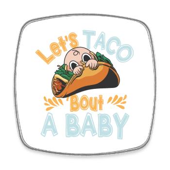 Let's Taco Bout A Party Taco Geburtstag - Viereckiger Kühlschrankmagnet - Weiß - Vorne