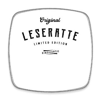 Leseratte Limited Edition Lesen - Viereckiger Kühlschrankmagnet - Weiß - Vorne