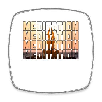 Meditation - Square fridge magnet - white - Front