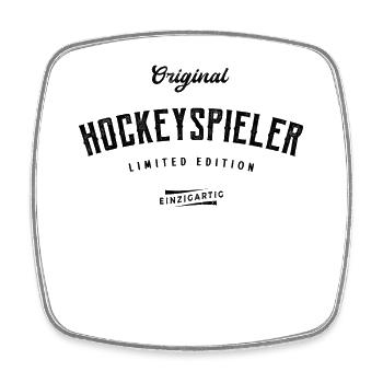 Hockeyspieler Limited Edition Lustiges Hockey - Viereckiger Kühlschrankmagnet - Weiß - Vorne