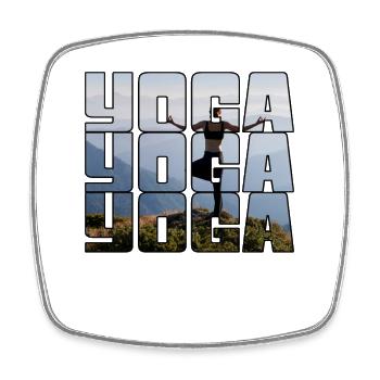 Yoga - Square fridge magnet - white - Front