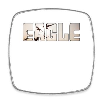 Adler - Viereckiger Kühlschrankmagnet - Weiß - Vorne