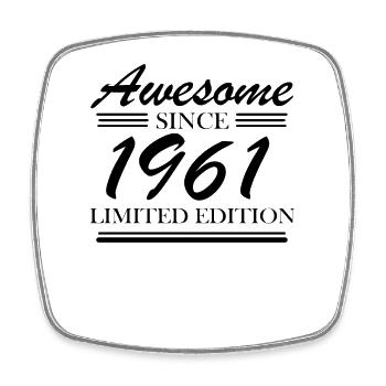 1961 - Born 1961 - Square fridge magnet - white - Front