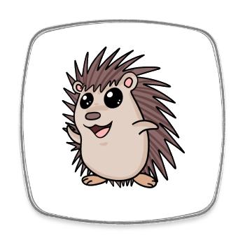 Hedgehog motif - Square fridge magnet - white - Front
