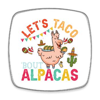 Let’s Taco Bout Alpagas Drôles de lamas - Magnet carré - blanc - Devant