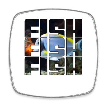 Fish - Square fridge magnet - white - Front