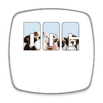 Hund - Viereckiger Kühlschrankmagnet - Weiß - Vorne