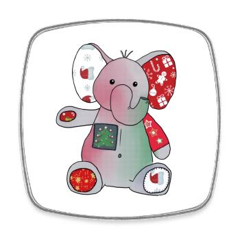 Weihnachtselefant - Viereckiger Kühlschrankmagnet - Weiß - Vorne