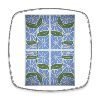 Jugendstil, Arts & Crafts, Aesthetic, Vintage-1900 - Viereckiger Kühlschrankmagnet - Weiß - Vorne