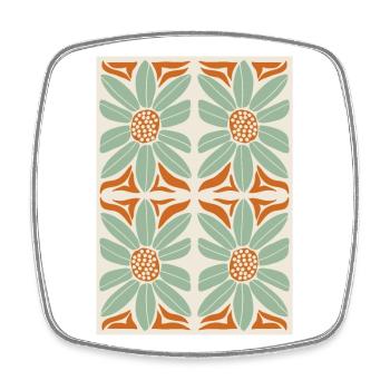Jugendstil, Arts & Crafts, Aesthetic, Vintage-1900 - Viereckiger Kühlschrankmagnet - Weiß - Vorne