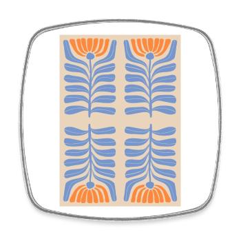 Jugendstil, Arts & Crafts, Aesthetic, Vintage-1900 - Viereckiger Kühlschrankmagnet - Weiß - Vorne