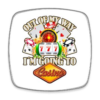 Funny casino saying for real gamblers - Square fridge magnet - white - Front