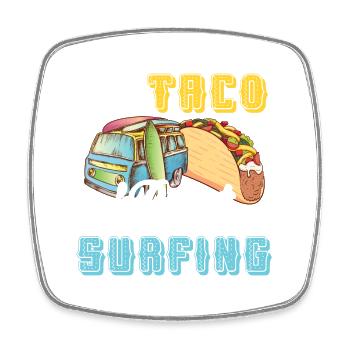 Let's Taco Bout Surfing Lover - Magnet carré - blanc - Devant
