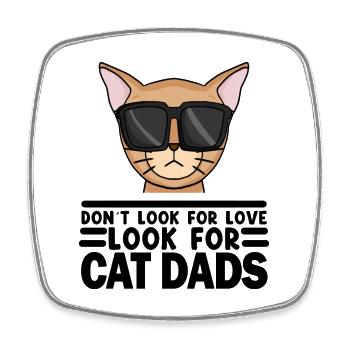 Katze Papa Vater Katzen Tierbesitzer Geschenk - Viereckiger Kühlschrankmagnet - Weiß - Vorne