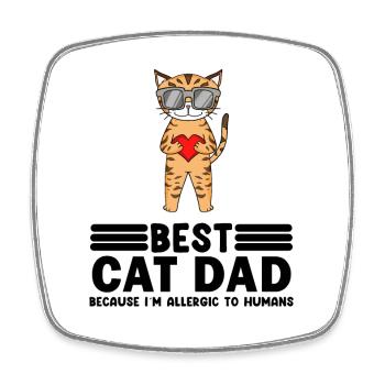 Cat Papa Father Cats Pet Owner Gift - Square fridge magnet - white - Front