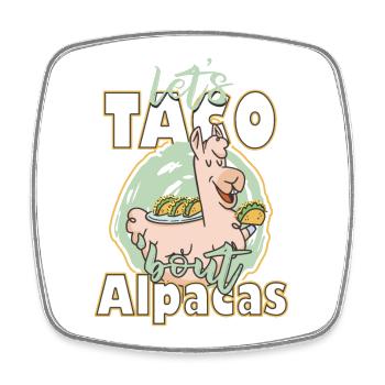 Let’s Taco Bout Alpagas Drôles de lamas - Magnet carré - blanc - Devant
