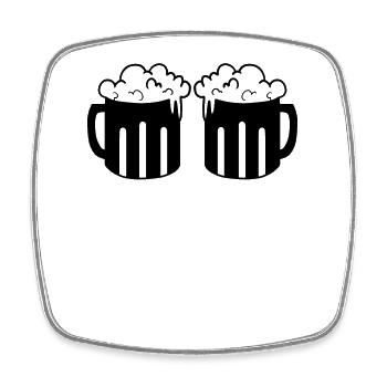 Beer Beers Alcohol - Square fridge magnet - white - Front