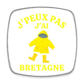 Bretagne, Bretagne humour, j'aime la Bretagne - Magnet carré - blanc - Devant