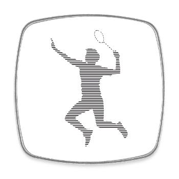Badminton - Viereckiger Kühlschrankmagnet - Weiß - Vorne