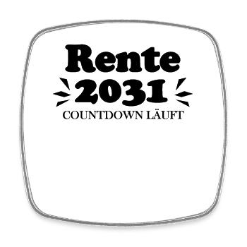 Rente 2031 Ruhestand Rentner Renteneintritt - Viereckiger Kühlschrankmagnet - Weiß - Vorne