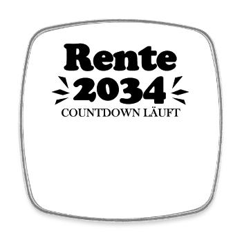 Rente 2034 Ruhestand Rentner Renteneintritt - Viereckiger Kühlschrankmagnet - Weiß - Vorne