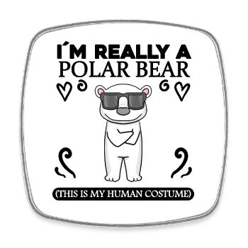 Polar Bear Polar Bear Saying Sayings - Square fridge magnet - white - Front