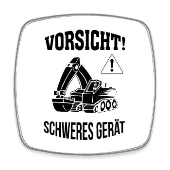 Bagger Baggerfahrer Baugeräteführer Schweres Gerät - Viereckiger Kühlschrankmagnet - Weiß - Vorne