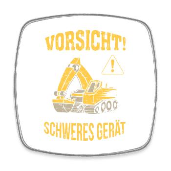 Bagger Baggerfahrer Baugeräteführer Schweres Gerät - Viereckiger Kühlschrankmagnet - Weiß - Vorne
