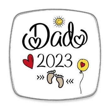 Dad 2023 - Square fridge magnet - white - Front
