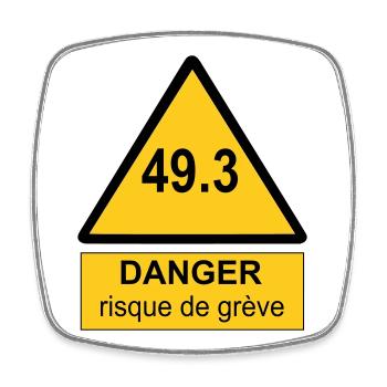 49.3 danger - Magnet carré - blanc - Devant