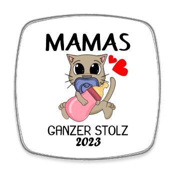 Baby 2023 - Geburt Schwanger 2023 - Baby Tochter - Viereckiger Kühlschrankmagnet - Weiß - Vorne