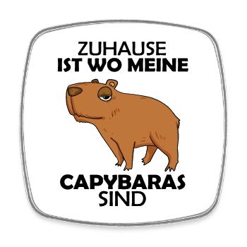 Capybara Wasserschwein - Viereckiger Kühlschrankmagnet - Weiß - Vorne