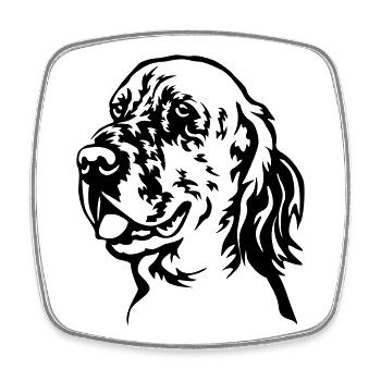 Chef de setter anglais - Magnet carré - blanc - Devant