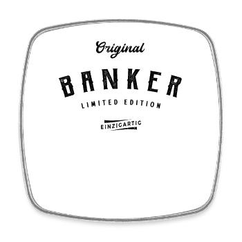 Banker Limited Edition Bankkaufmann - Viereckiger Kühlschrankmagnet - Weiß - Vorne