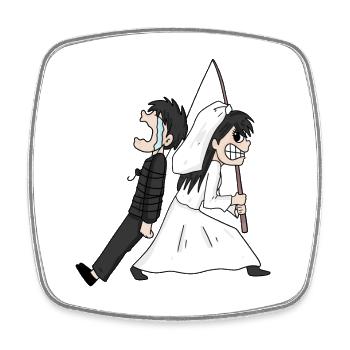 Marriage Meme Funny - Square fridge magnet - white - Front