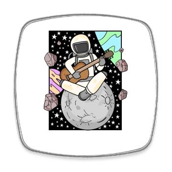 Astronaut plays guitar in space - Square fridge magnet - white - Front