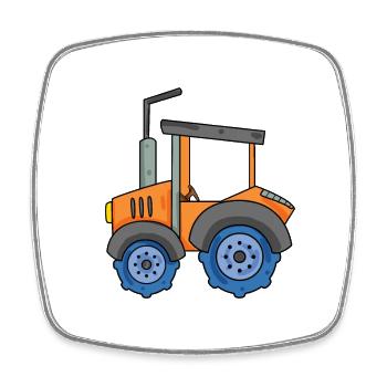 Agricultural machinery Tractor Farm Vehicles - Square fridge magnet - white - Front