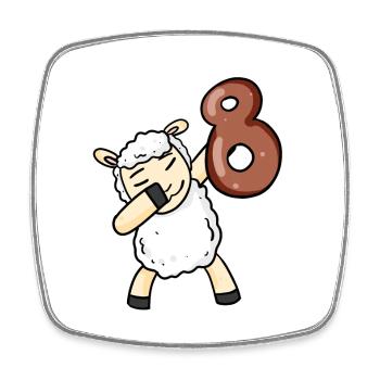 8 Jahre Kinder Geburtstag Geschenk - Viereckiger Kühlschrankmagnet - Weiß - Vorne