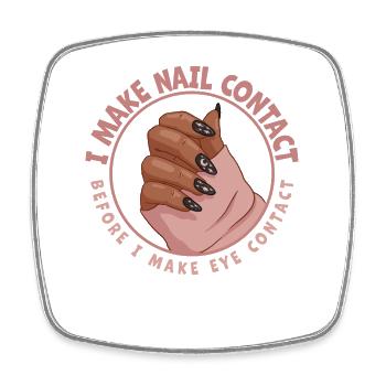 Je fais un contact avec les ongles avant la technologie des ongles - Magnet carré - blanc - Devant