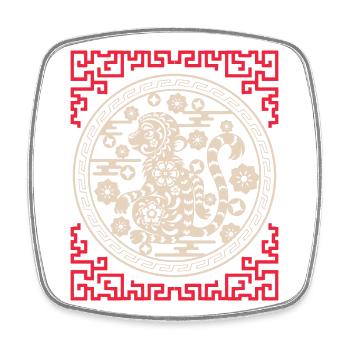 Chinese Horoscope China Year of the Monkey - Square fridge magnet - white - Front